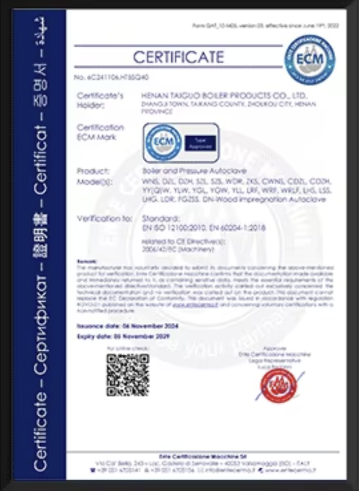 Certificação de Qualidade de Fabricação de Caldeiras - ASME