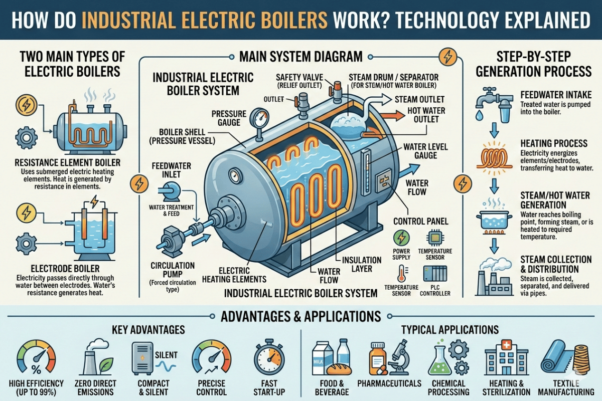 Como funcionam as caldeiras elétricas industriais? Tecnologia explicada