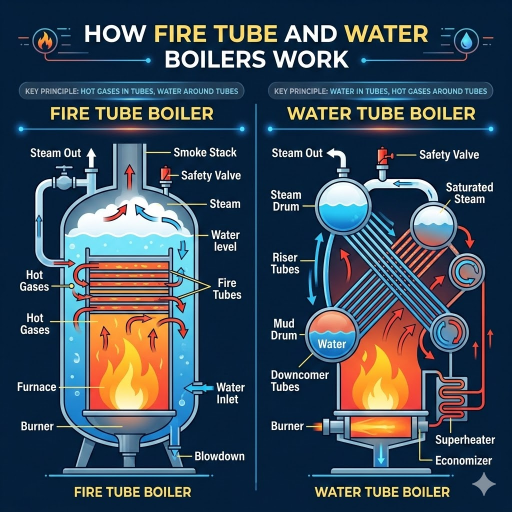 How Fire Tube and Water Tube Boilers Work