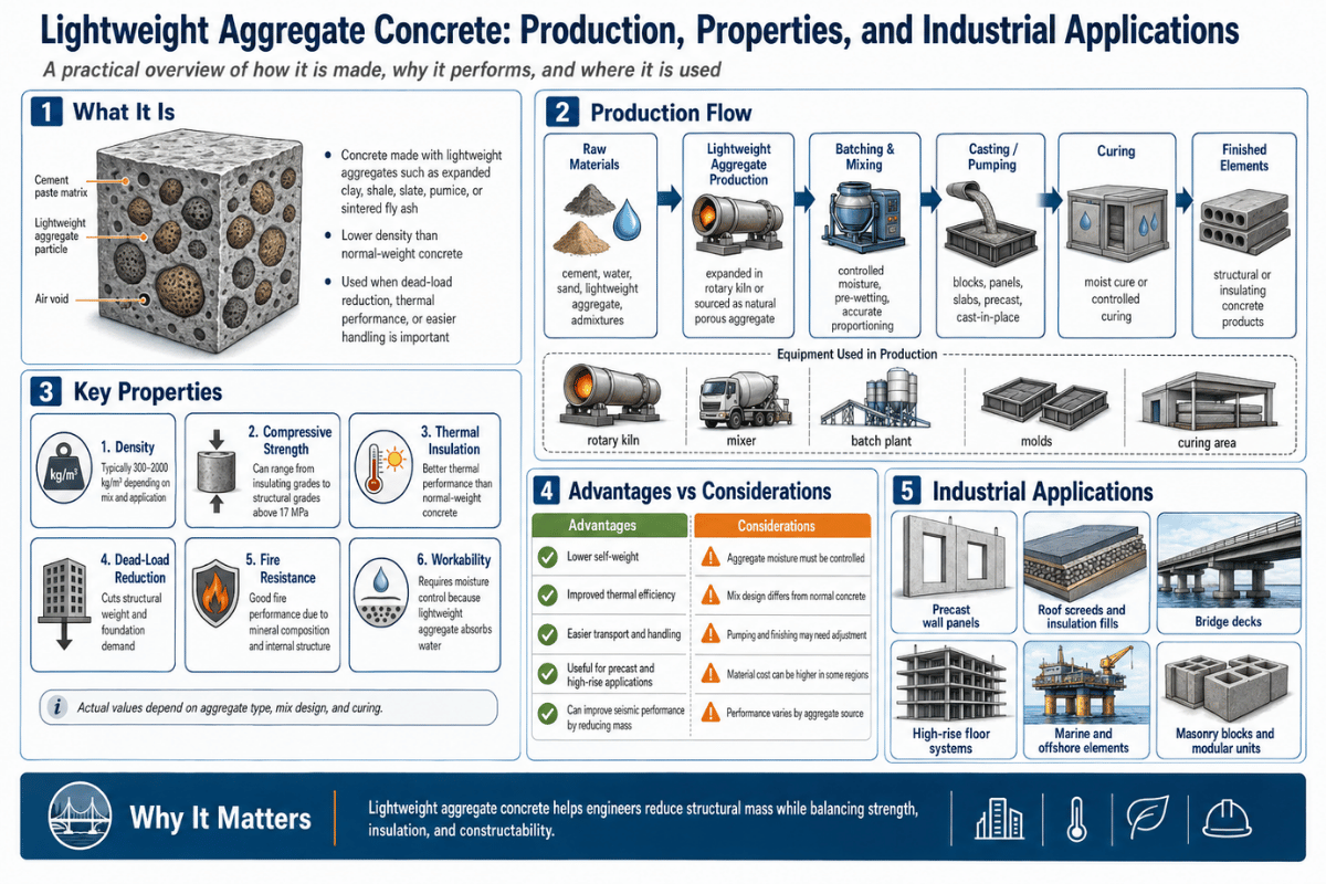Lightweight Aggregate Concrete: Production, Properties, and Industrial Applications