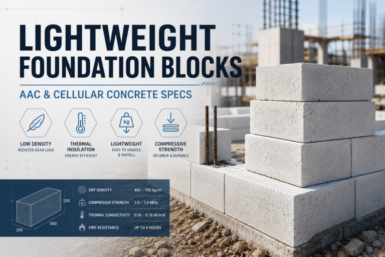 Lightweight Foundation Blocks: AAC & Cellular Concrete Specs