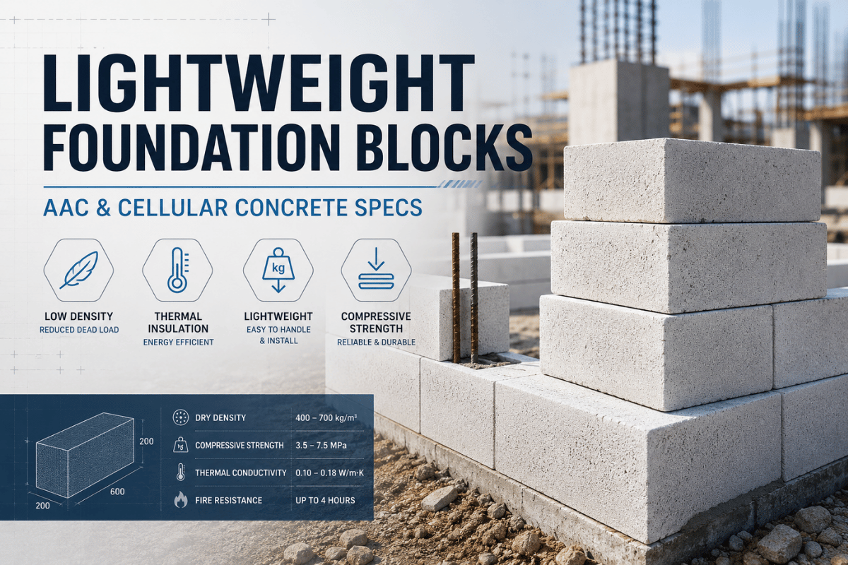 Lightweight Foundation Blocks: AAC & Cellular Concrete Specs