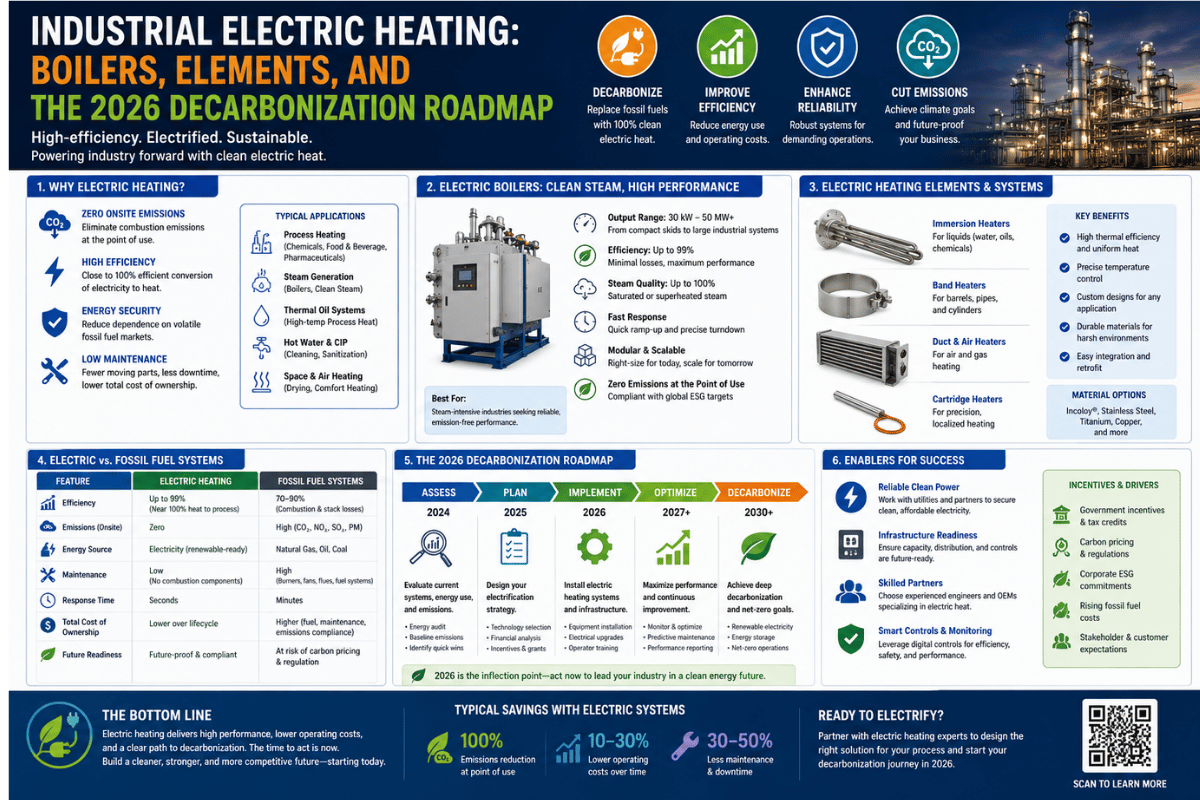 Industrial Electric Heating Boilers, Elements, and the 2026 Decarbonization Roadmap