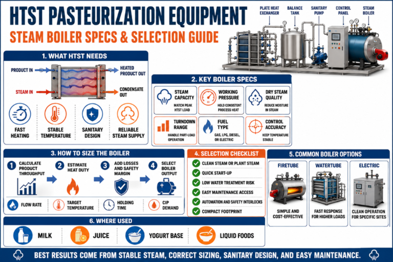 HTST Pasteurization Equipment: Steam Boiler Specs & Selection Guide