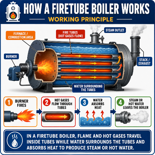 How a Firetube Boiler Works (Working Principle)
