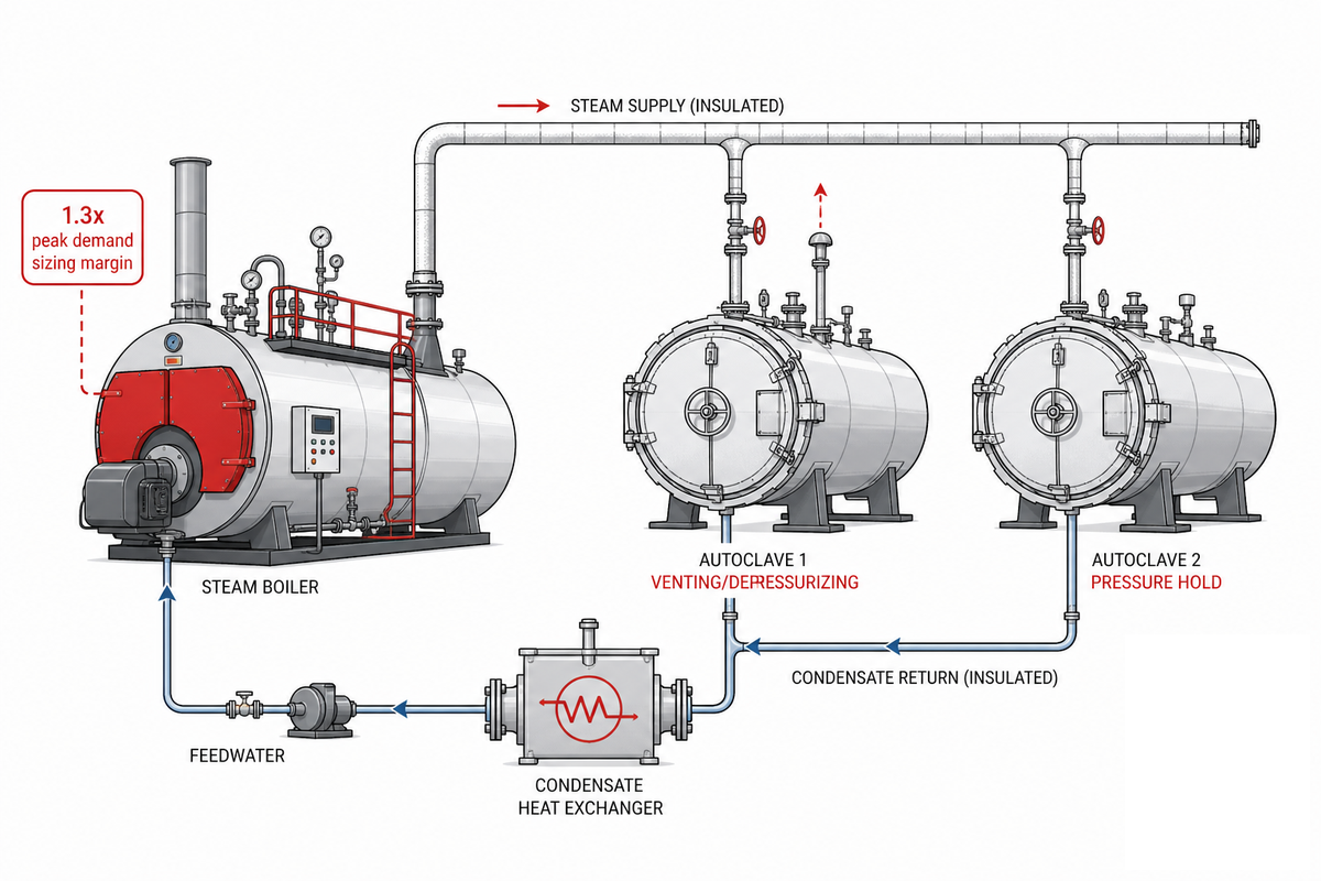 Steam Supply, Sizing the Boiler Behind the Autoclave — Taiguo Boiler