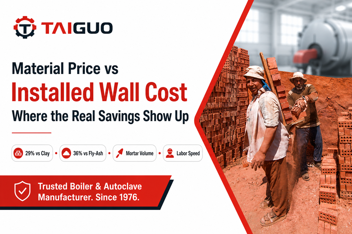 Cost Comparison, Material Price vs Installed Wall Cost — Taiguo Boiler