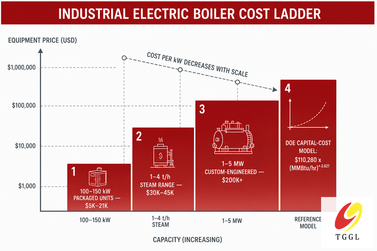 O que impulsiona o custo da caldeira? Caldeira elétrica Taiguo industrial