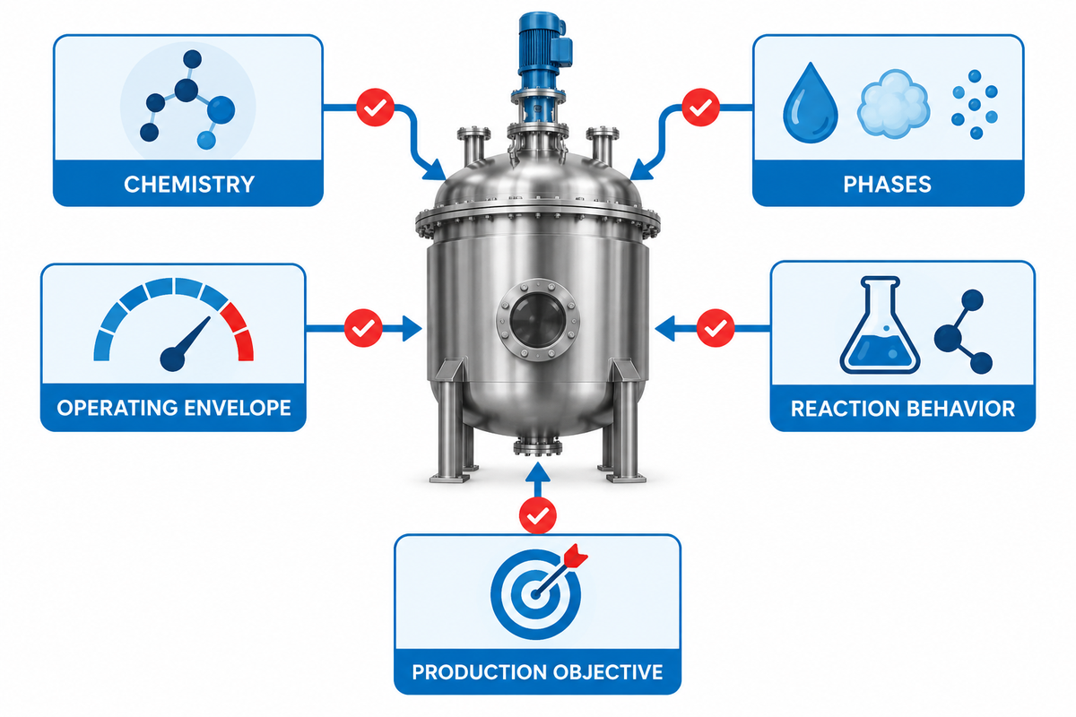 Reaction design basis inputs for comparing chemical reactor autoclaves.