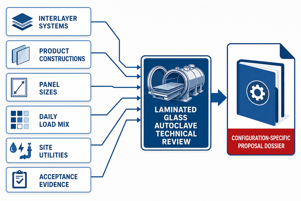 Laminated glass autoclave technical review starts with interlayers, constructions, sizes, load mix, utilities and acceptance evidence.