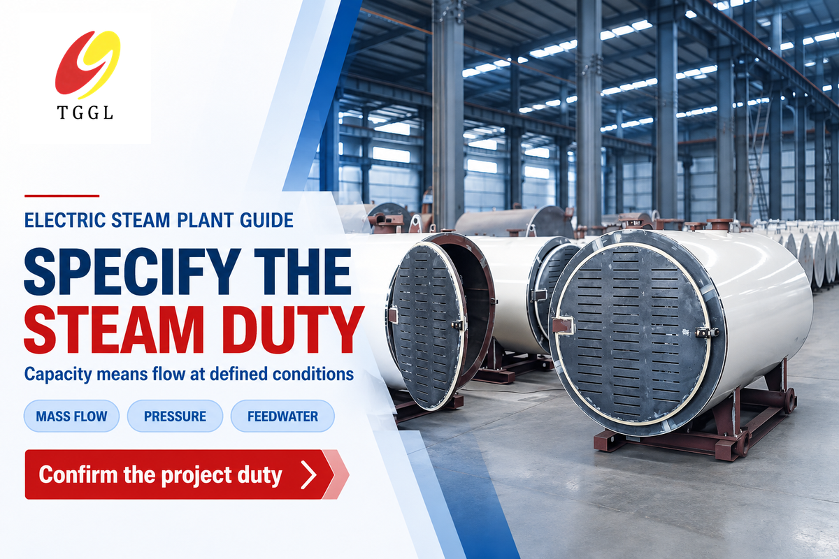 Specify steam duty and operating conditions before choosing the electric boiler package.
