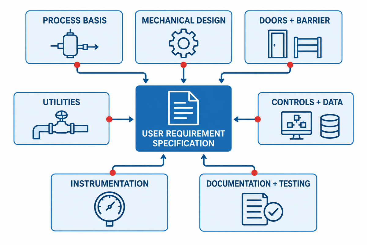 Pharmaceutical autoclave URS requirements map for qualification readiness.